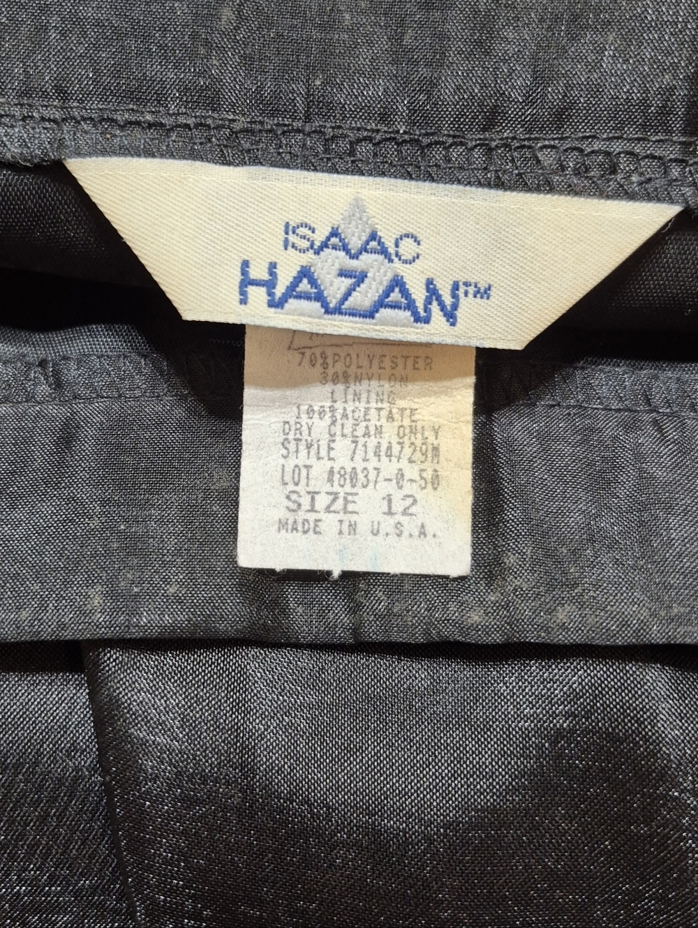 Isaac Hazan Vintage Taffeta Formal Skirt Size 12 Black - Picture 7 of 8